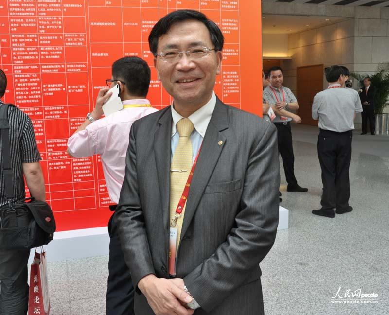 海峡论坛大会结束后，台中市副市长蔡炳坤接受本网记者采访。（摄影：刘融）