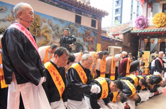   6月21日在台灣新北市拍攝的2025（乙巳）年海峽兩岸共祭中華人文始祖伏羲典禮活動現場。新華社記者 李建華 攝