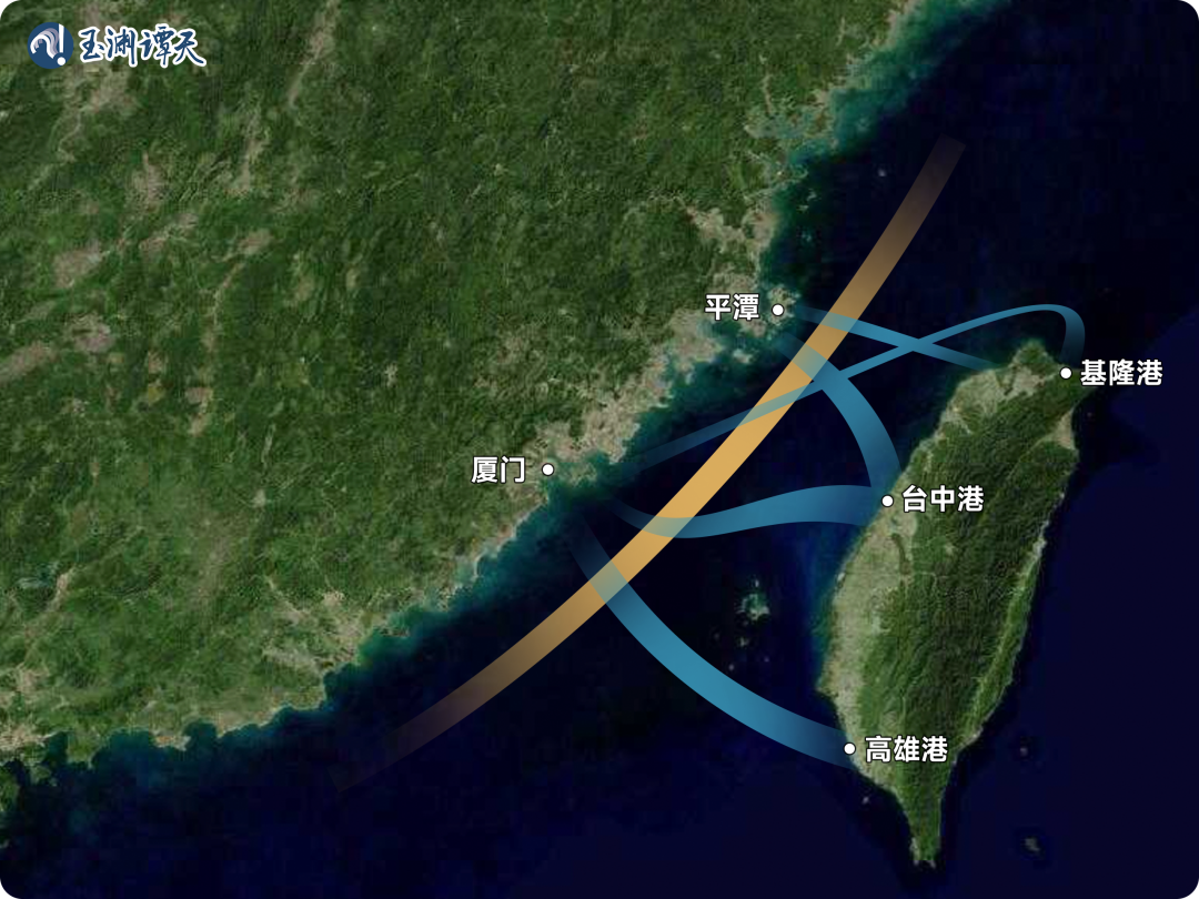 台湾海峡部分航路示意