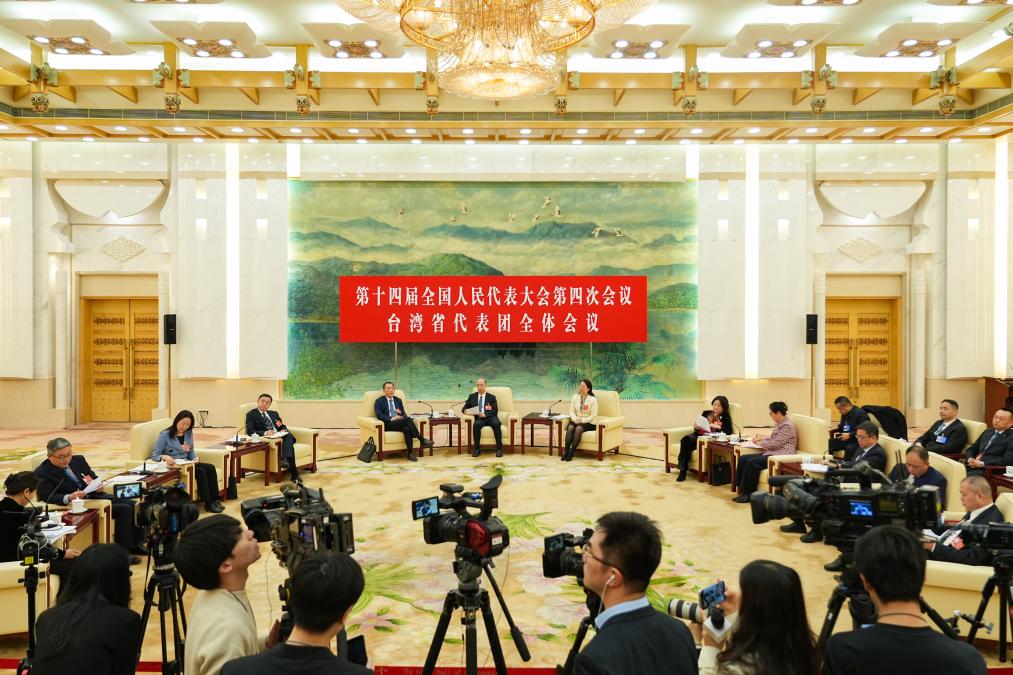 3月8日，十四届全国人大四次会议台湾代表团举行开放团组会议。新华社记者 李明刚 摄